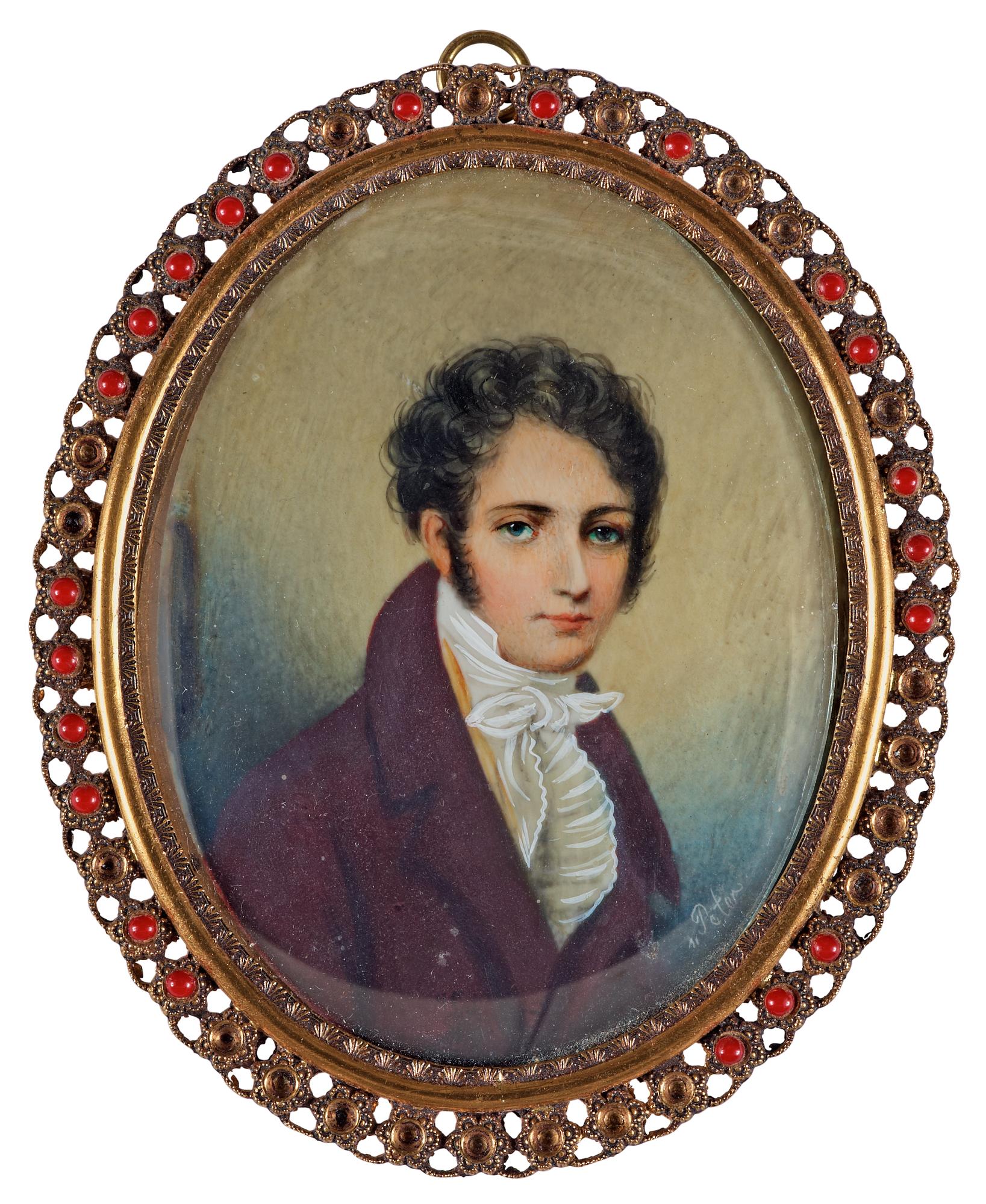 EMANUEL THOMAS PETER, efter, miniatyr, gouache på ben. Bär sign n. Peter.