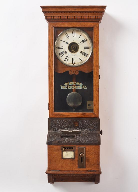 Stämpelur, International Time Recording Co.,  Binghampton New York, omkring 1900.