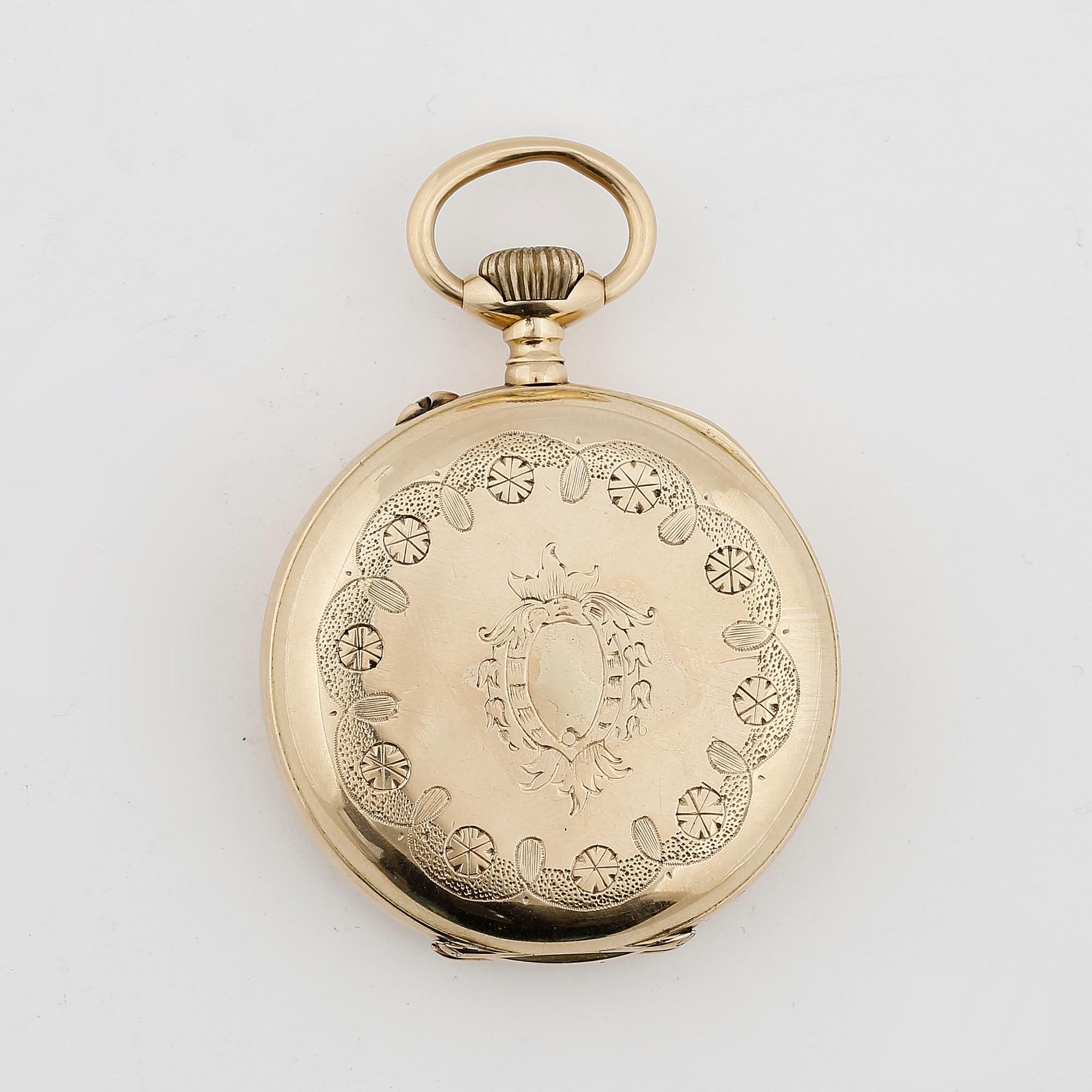HERRFICKUR, guld 18K, Halda, T-verk, numrerad 4769, boetten från 1897. Tot ca 94 gram.