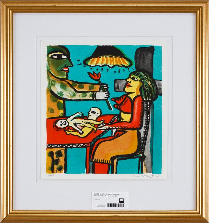 ULRICA HYDMAN-VALLIEN, färglitografier, 2 st, sign o numr 68/38 resp 246/380.