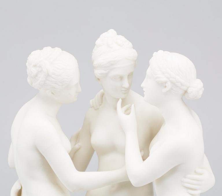 FIGURGRUPP "Gracerna och Amor" Gustavsberg parian 1900-talets första hälft.