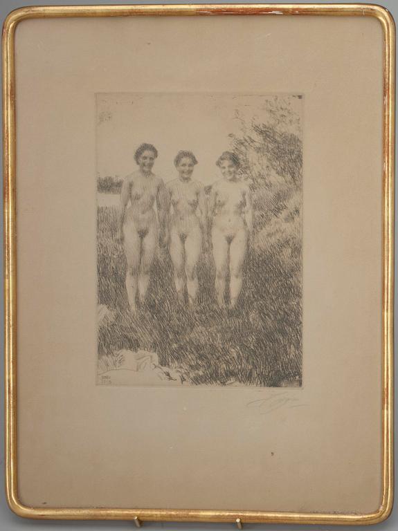 ANDERS ZORN, etsning, signerad.