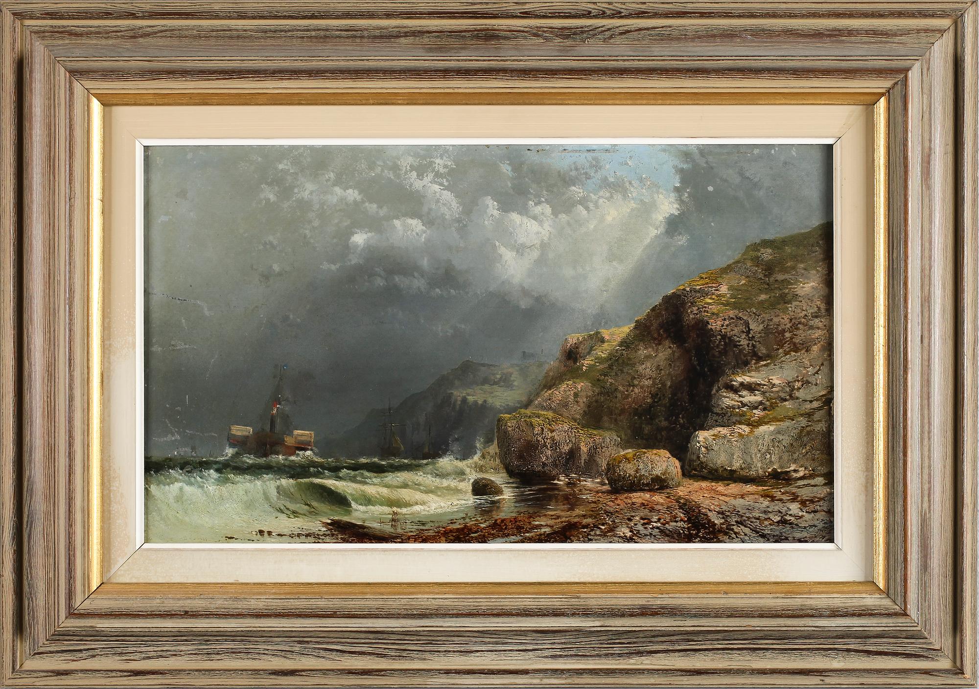 OIDENTIFIERAD KONSTNÄR, olja på pannå, signerad B Jones, England, 1800-tal.