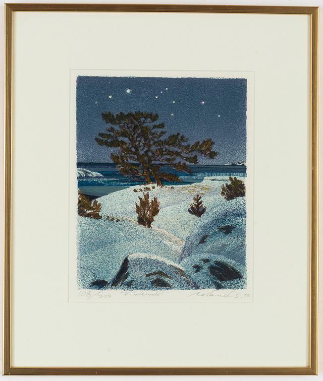Roland Svensson, lithograph in colors, signed, dated -88 and numbered 108/350.