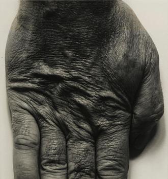 161. John Coplans, "Self Portrait (Standing Hand)", 1987.