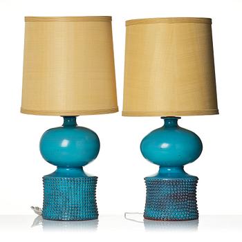 Stig Lindberg, bordslampor, ett par, Gustavsbergs studio 1966.