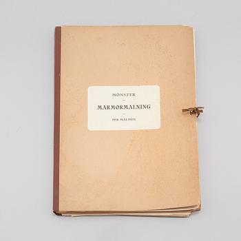 MAPP, "Den praktiske skyltmålaren" av Josef Jonsson, samt "Mönster för marmormålning" av Per Malmén, tidigt 1900-tal.