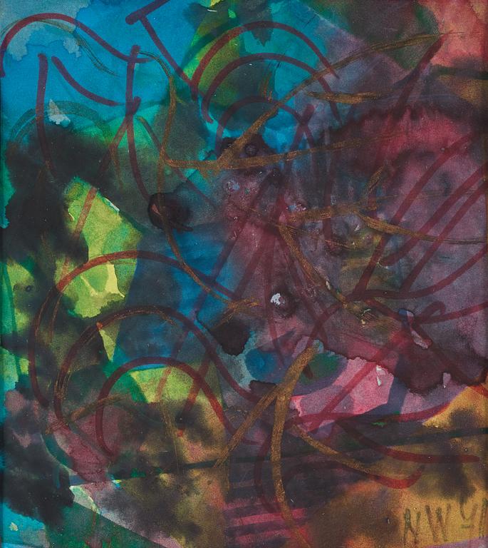 NELL WALDEN, mixed media on print, signed and dated-71.