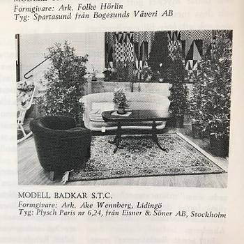 Åke Wennberg, a monumental armchair, STC (The Swedish Associations for Upholsterers), Stockholm 1960's.