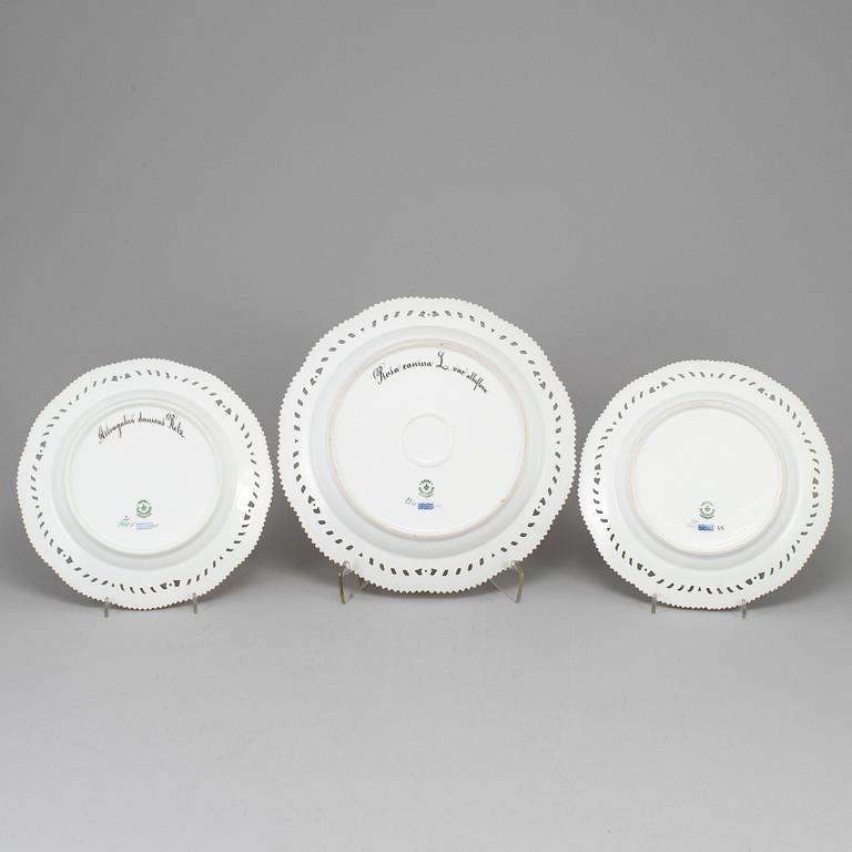 Three Royal Copenhagen, 'Flora Danica' dishes, Denmark, 20th Century.