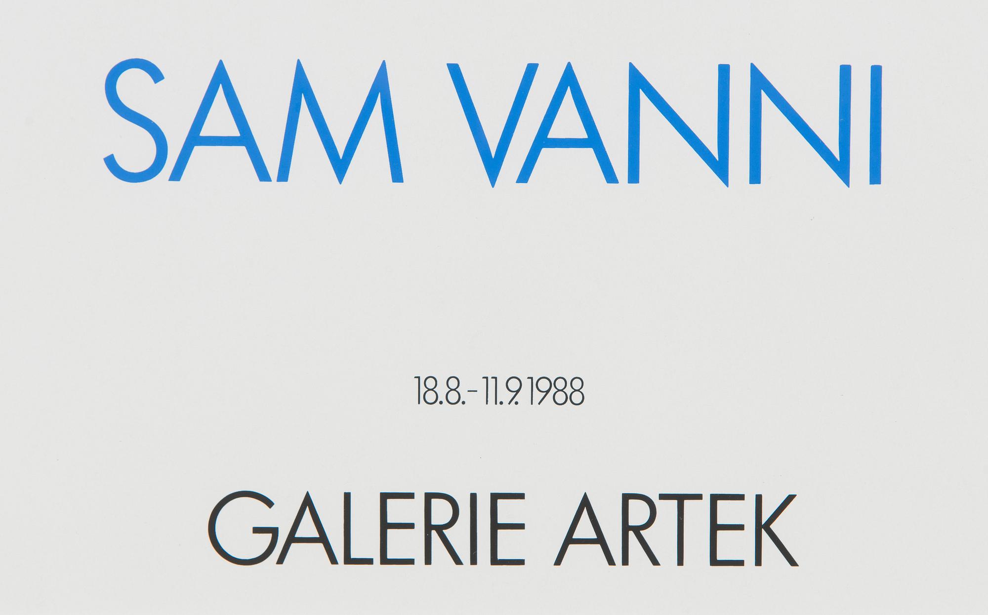 Sam Vanni, silkscreen, exhibition poster, signed Sam Vanni.