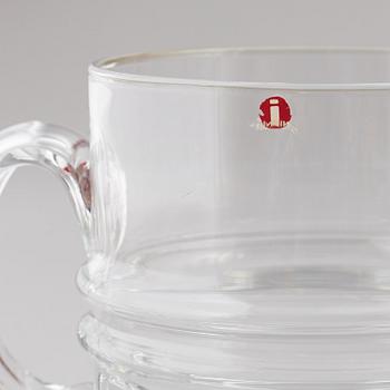 TIMO SARPANEVA, 24 parts glass tableware, Pisaranrengas /Drop ring / Ripple, Iittala, 1960/70s.