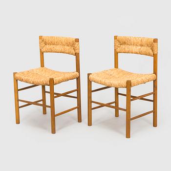 Charlotte Perriand, four mid-20th century "Dordogne" chairs for Sentou, France.