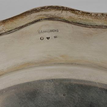 PARTI SILVERFÖREMÅL, 6 delar, bla CG.Hallberg, 1900-tal. Tot ca 690 gram.