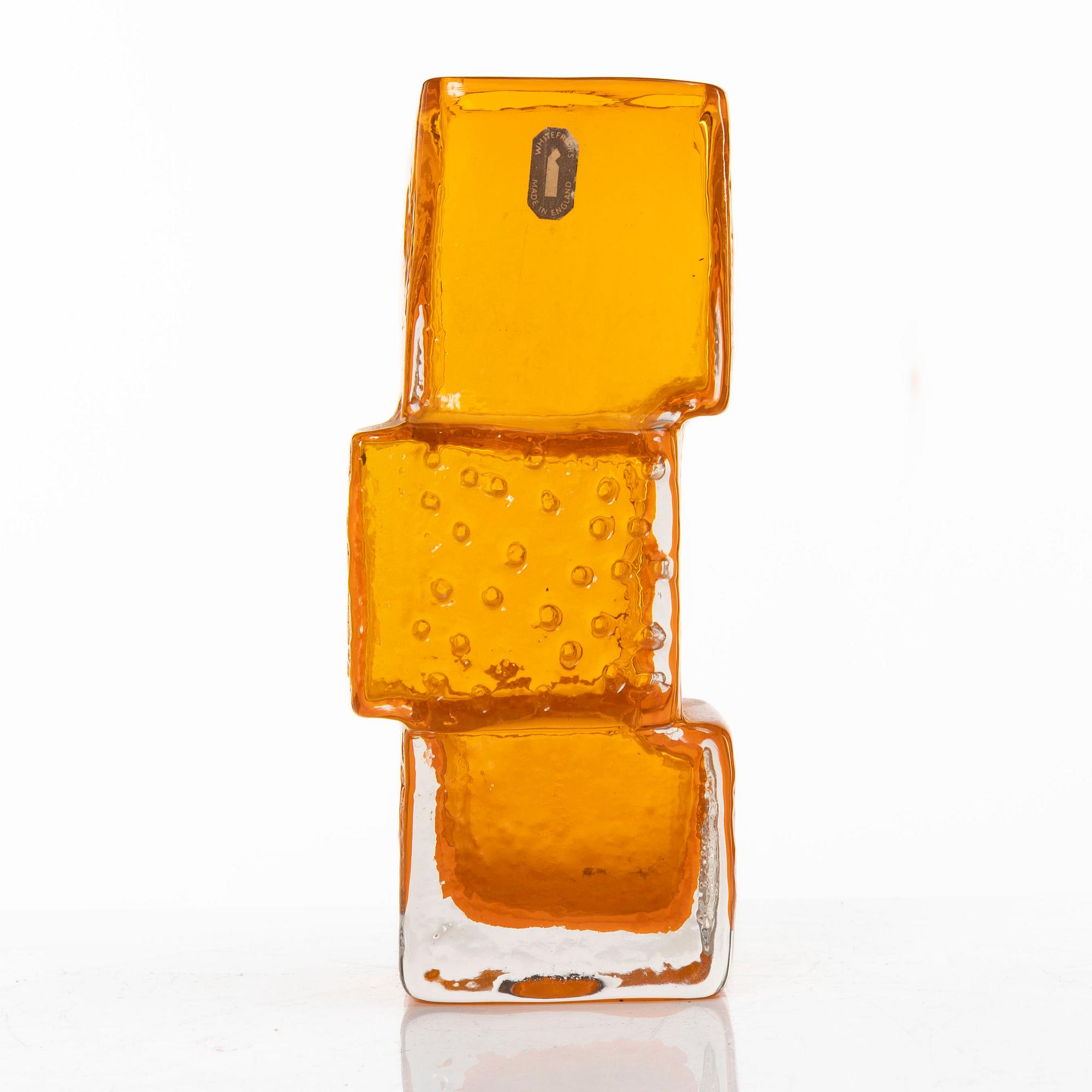 Geoffrey Baxter, "Drunken Bricklayer", vase, glass, Whitefriars.