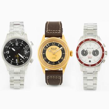Malm, 3 pcs, wristwatches, "No Reserve".