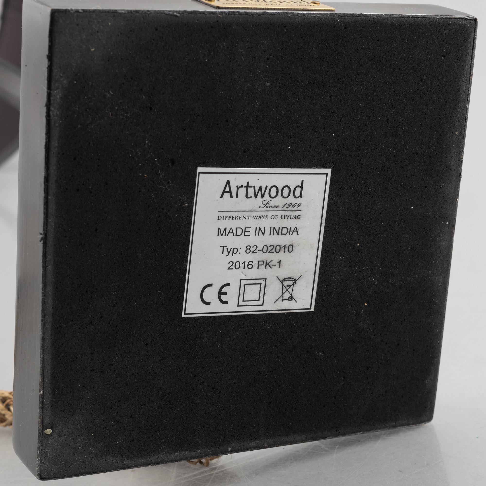 A pair of "Pewter" table lamps with different lampshades from Artwood.