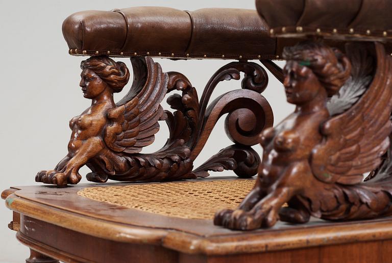 FÅTÖLJ, nyrenässans, 1800-talets slut.