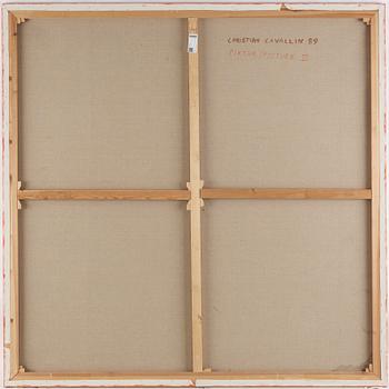 Christian Cavallin, akryl på duk, signerad och daterad -89 a tergo.