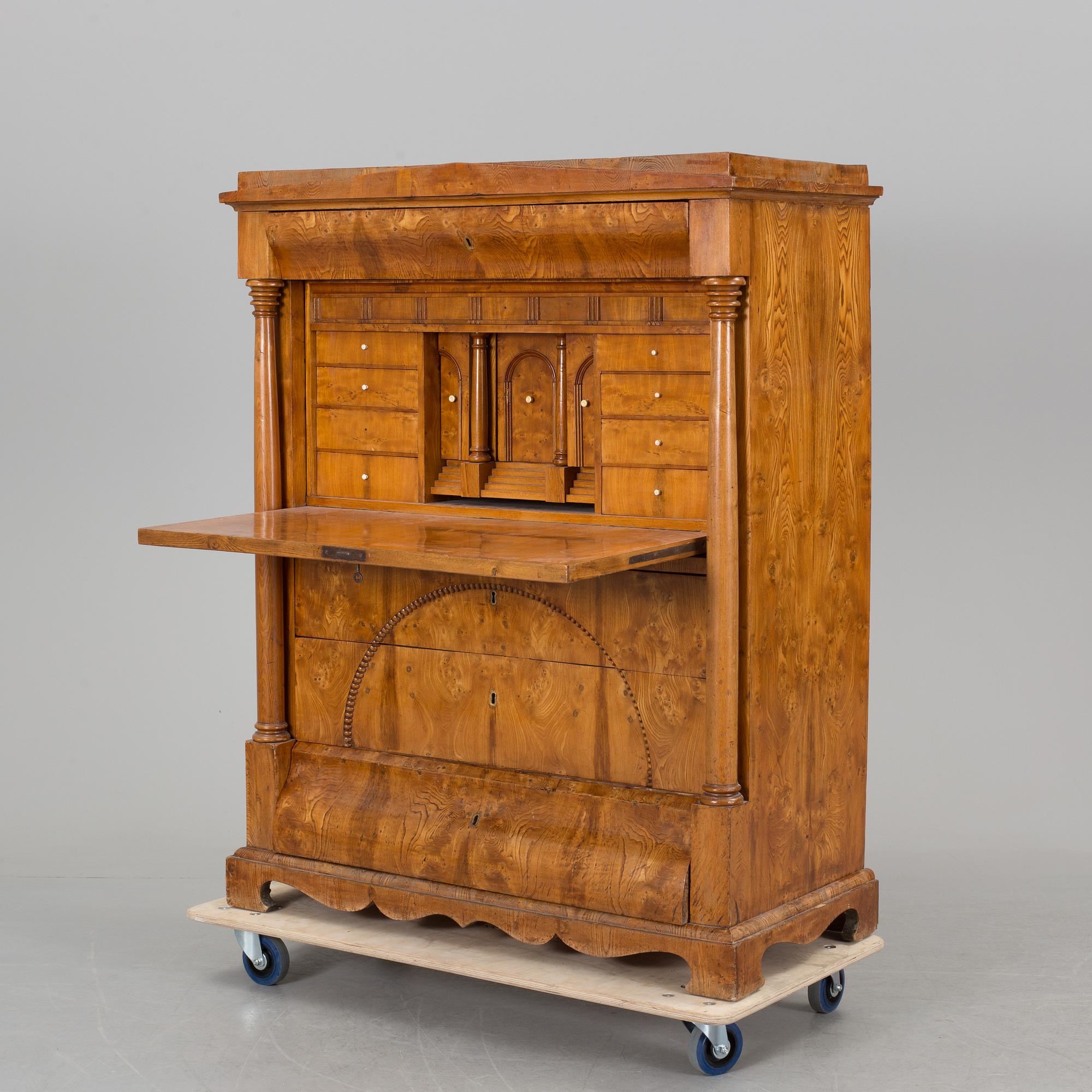 SECRETAIRE A ABATTANT, attributed to Per Fredrik Ahlgren, Visby, Gotland, mid 1800s.