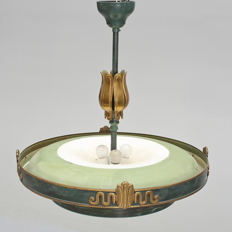 TAKLAMPA, art deco, 1920/30-tal, höjd ca 70 cm.