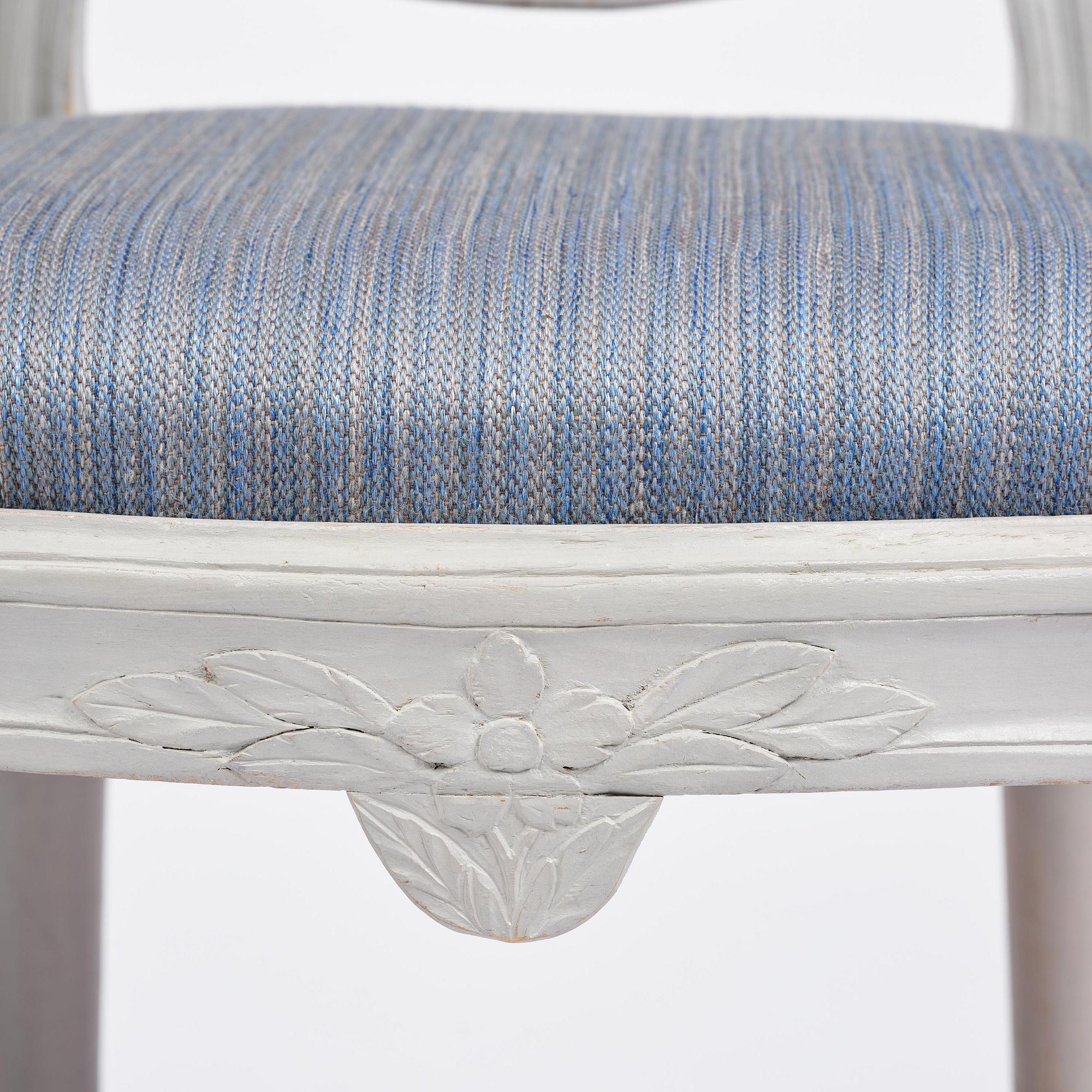 A set of five Gustavian chairs by J. E. Höglander (master in Stockholm 1777-1813).