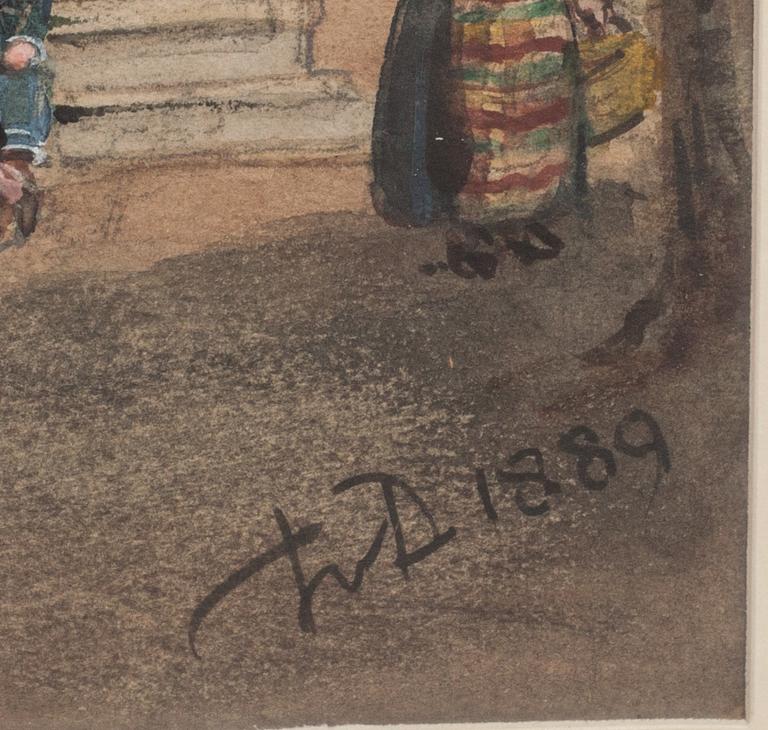 FRITZ VON DARDEL, akvarell, otydligt monogramsignerad, daterad 1889.