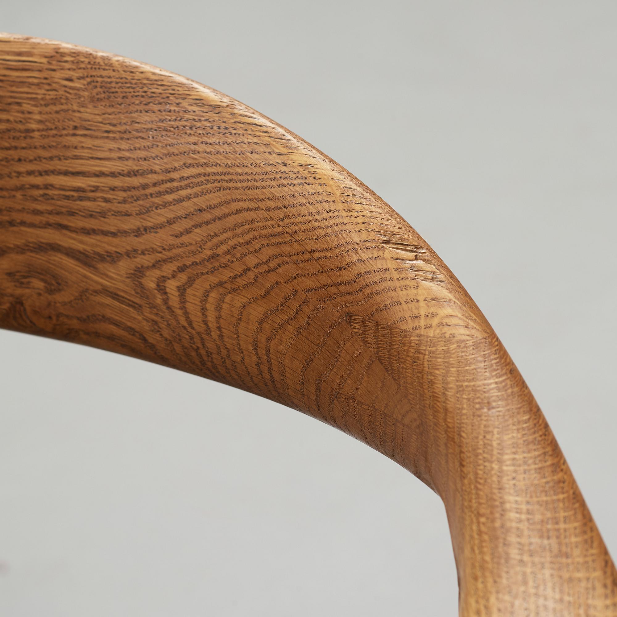 A set of six Hans J Wegner oak 'The Chair', Johannes Hansen, Denmark.