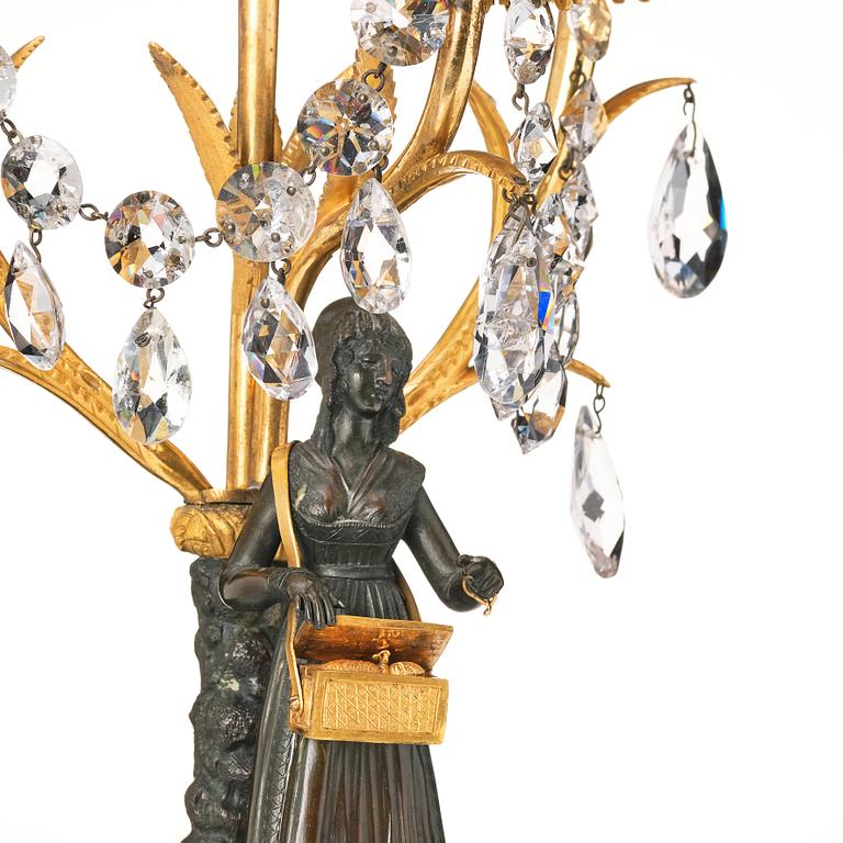A pair of French  circa 1820-30th´s Empire candelabra.