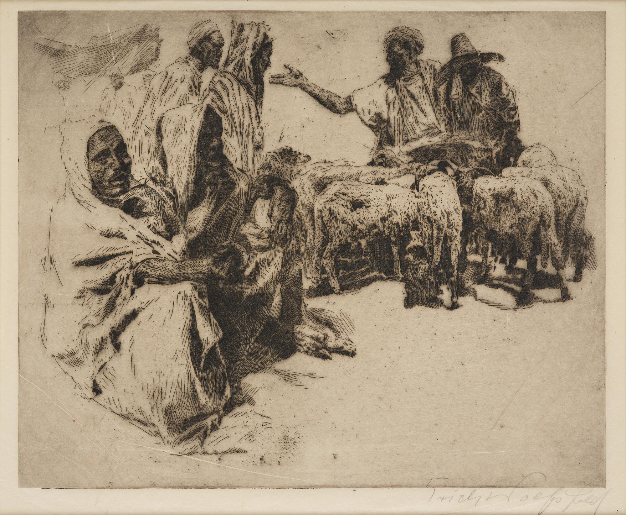 Erich Wolfsfeld, Vilande karavan med getter.