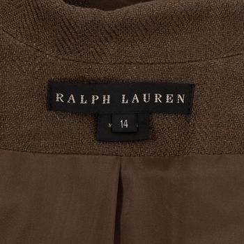 RALPH LAURENT, a two-piece suit concisting of jacket and pants, US size 14.