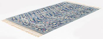 Barbro Nilsson, a carpet, "Violetta blå", knotted pile, ca 243,5 x 142 cm, signed AB MMF BN.