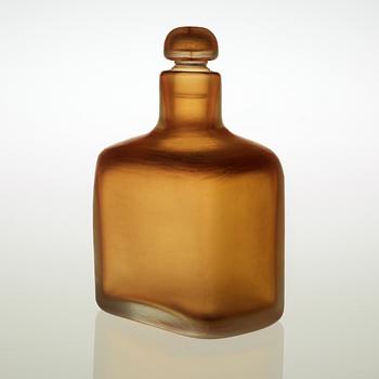 A Paolo Venini glass bottle with stopper, Venini, Murano, Italy 1950´s.