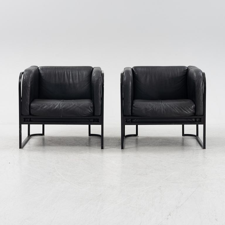 Jan Ekselius, fåtöljer, ett par, "MAX" ur Etcetera-serien, JOC, Vetlanda 1980-tal.