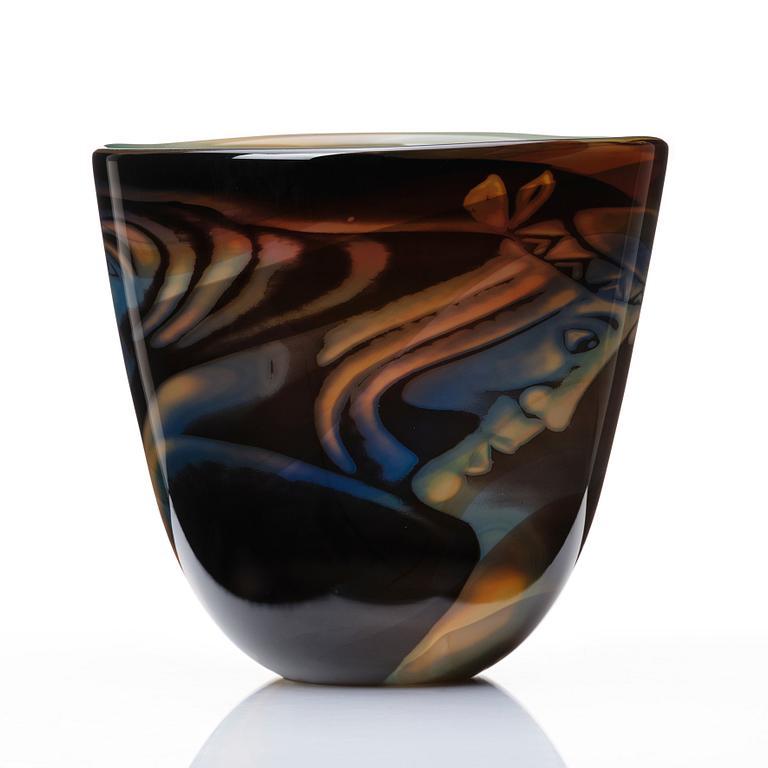 Eva Englund, a 'Graal' glass vase, Orrefors, Sweden.