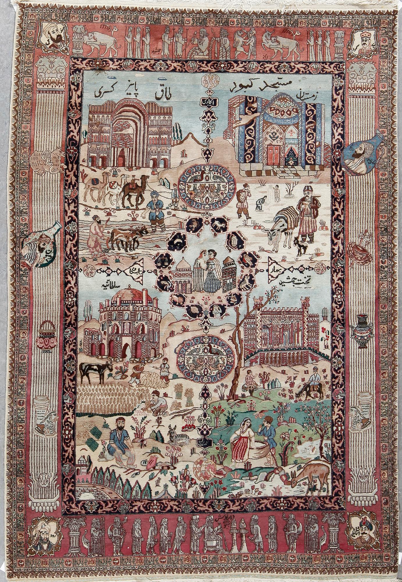 MATTA, figural Kashmir, ca 215x150 cm.