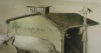 SVEN-ERIK JOHANSSON, olja på pannå, signerad och daterad 1983.