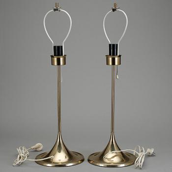 BORDSLAMPOR, ett par. Bergboms, 1960-/70-tal.