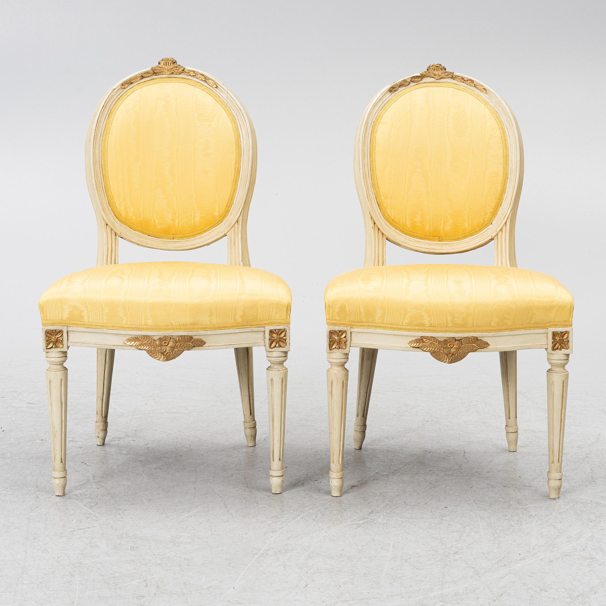 Chairs, 4 pcs, Gustavian style, around 1900.