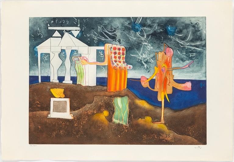 ROBERTO MATTA, MAPP med 10 färgetsningar, 1975, signerade 59/125.