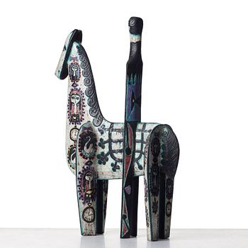 Birger Kaipiainen, a ceramic sculpture of a horserider, Rörstrand, Sweden 1950's.