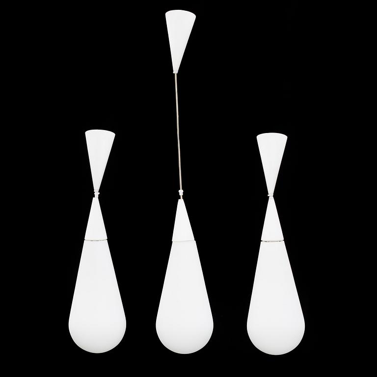 Andrea Branzi, a set of three 'Goccia' ceiling lights, Rotaliana.