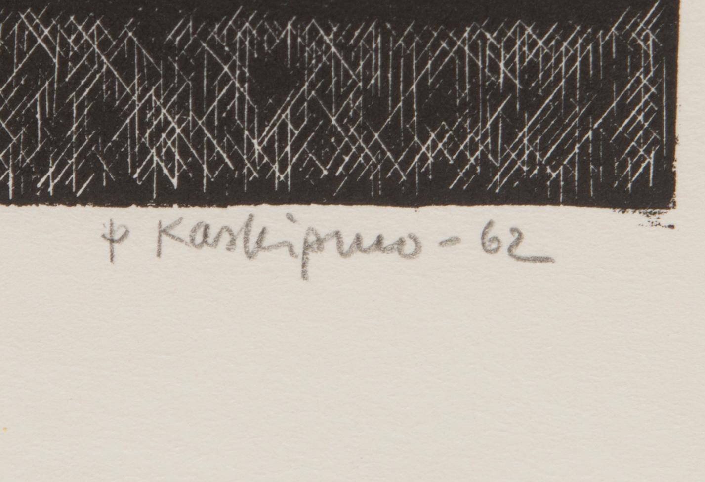 PENTTI KASKIPURO, puukaiverrus, signeerattu ja päivätty -62, numeroimaton.
