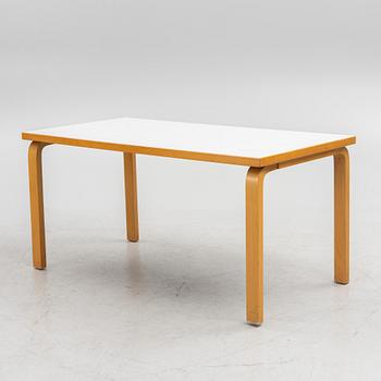 Alvar Aalto, large dining/conference table in four parts, model 81A and 96, Artek.