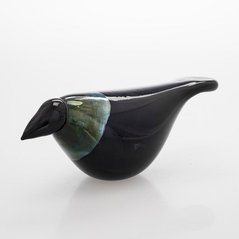 Oiva Toikka, a glass bird, 'Crow', signed Oiva Toikka Nuutajärvi Notsjö.