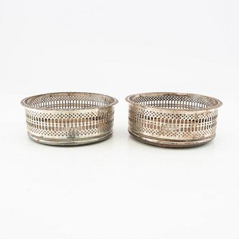 Coasters 1 pair nickel silver early 20th century.