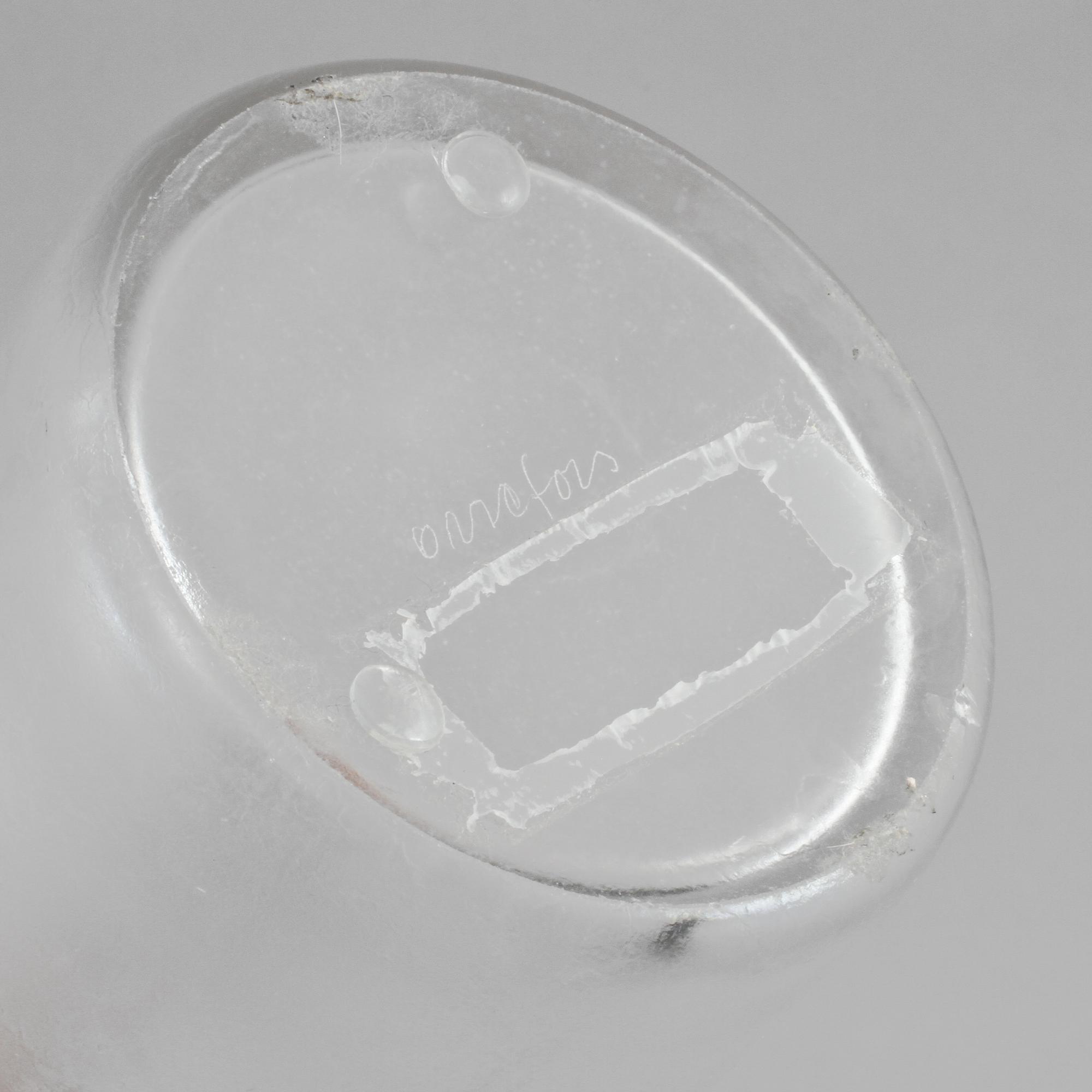 KARAFF, glas, troligen "Iced", Vicke Lindstrand, Orrefors, 1900-tal.