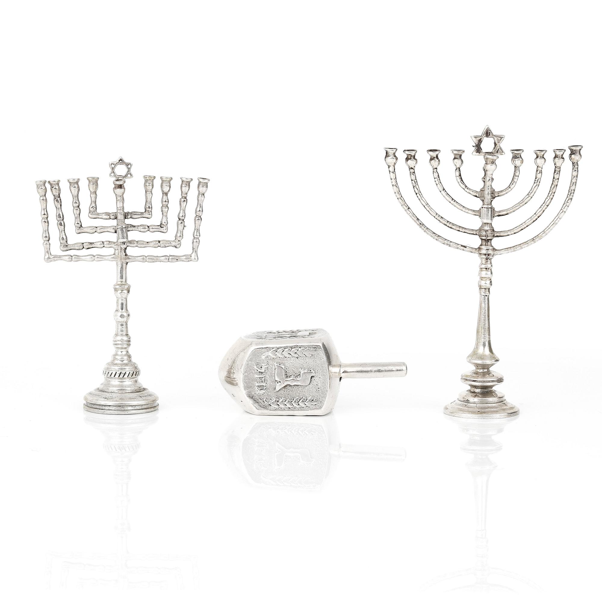 PARTI JUDAICA, 3 delar silver, 1900-tal. Vikt ca 52g.