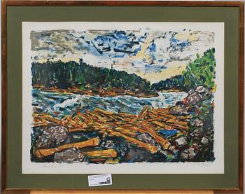 ALBIN AMELIN, färglitografi, sign och dat -57. Numr 239/360.