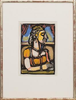 GEORGES ROUAULT, aquatint in colours, signed in print.